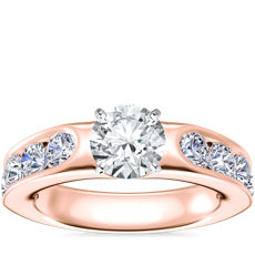 NEW Channel Round Diamond Engagement Ring in 18k Rose Gold (1.96 ct. tw.)